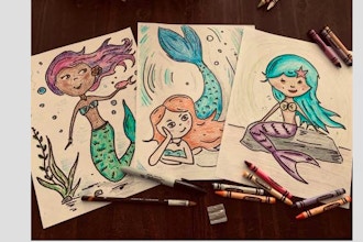 Paint Nite Innovation Labs: How to Draw a Mermaid